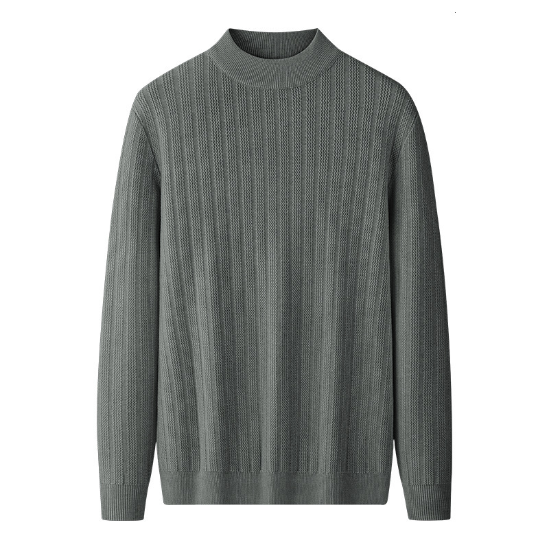 Sheep Wool Modal Half Turtleneck Sweater Men 2025 Autumn Winter Warm Ribbed Knit Designer Sweater Long Sleeve Mid-neck Base Shirt