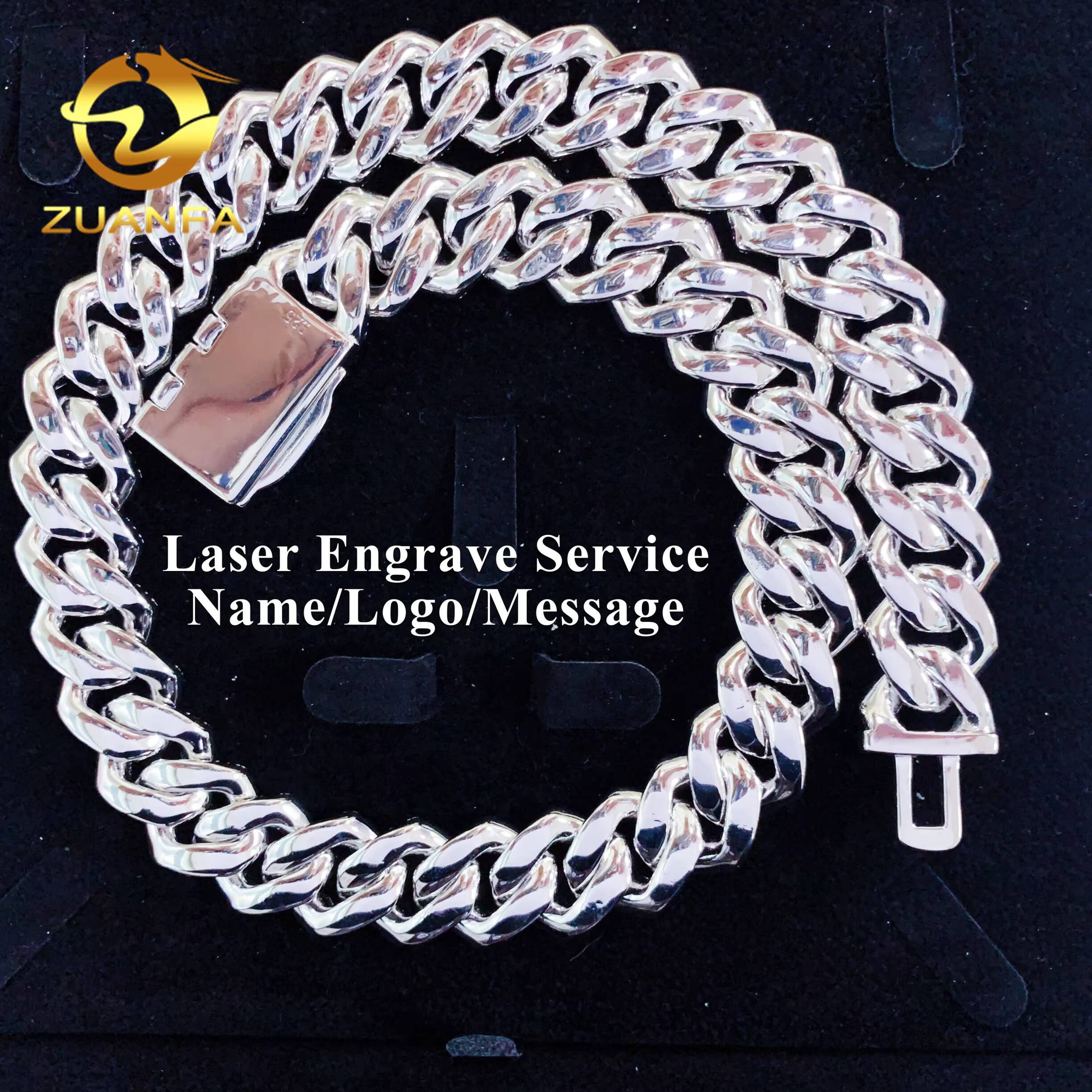 GRA Certification Chunky 18mm Moissanite Cuban Links Moissanite Chain Necklace