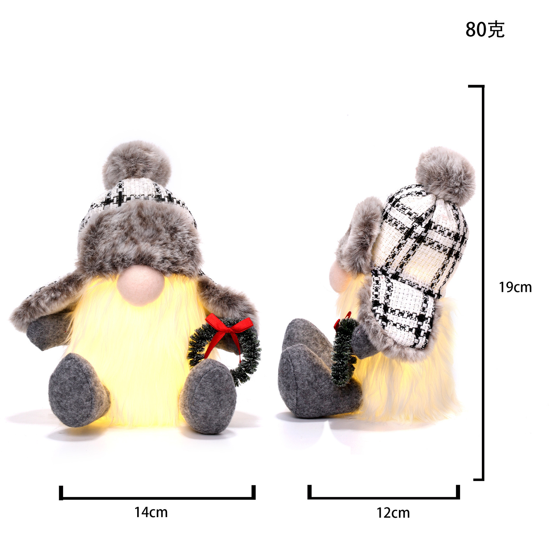 2025 Christmas Decorations Christmas Glow Rudolf Faceless Doll Nordic Forester Plush Doll Decoration Dwarf Ornament