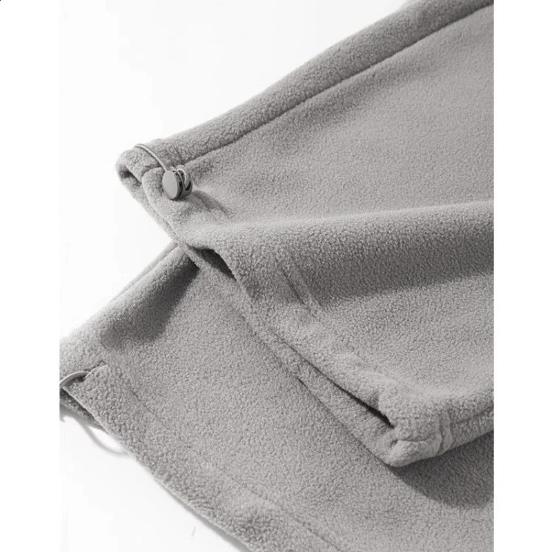 Mens Fleece Vintage Thick Winter Casual Pants Men Wide legs Baggy Warm Sweatpants Male Drawstring 251027