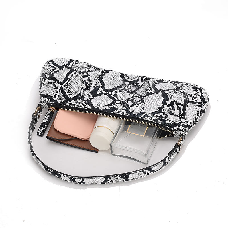 Snakeskin Print Baguette Bag women mini hobo bag fashion elegant lady hobo bag durable PU handbag clutch bag