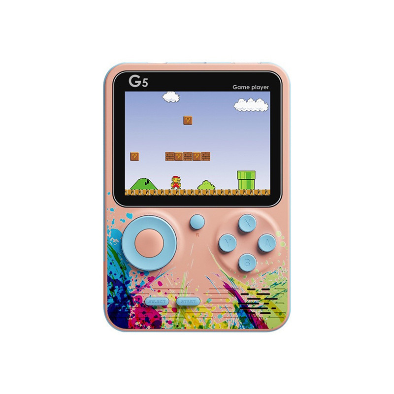 G5 nostalgic macaron multi-color handheld game console, mini arcade, 500 games, high-definition screen charging handheld device