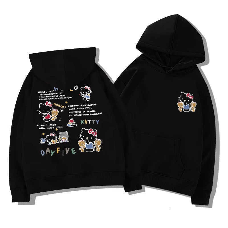 Sanrio MINISO Hello KitTY Ice Hoodies Lovely Vintage Sweatshirts Hoodie Amusing Men Women Tops Outerwears Blouse Cool Streetwear L251028