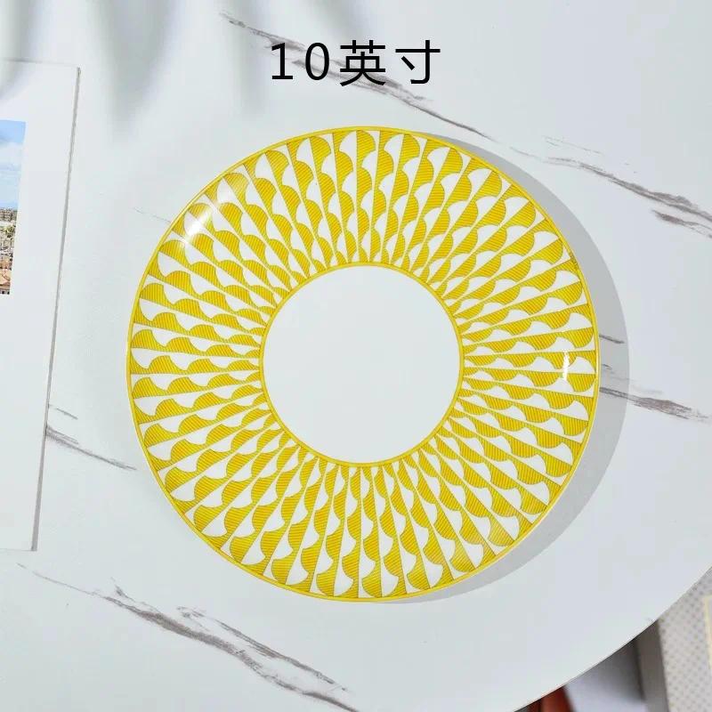 European Sun Series Tableware Bone Porcelain Flat Plate Western Cuisine Plates Home Beef Plate Cup Plate Mark Cup Set