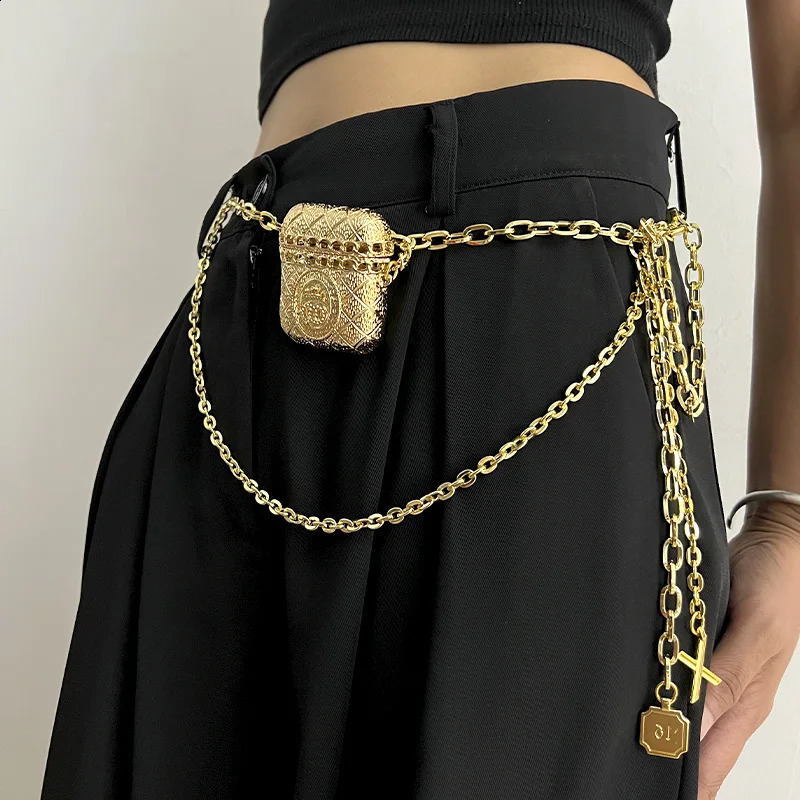 Chain Belts for Womens Dress Jeans Trousers Mini Vintage Waist Gold Metal Bag Tassel Body Jewelry Accessories 251024