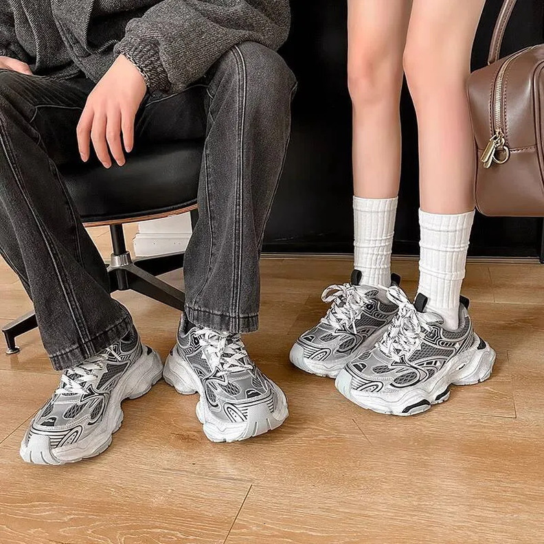 Mirinda Men's Dad Shoes Women's 2025 New High-End Thick-Soled Height-Increasing Casual Shoes Men's Style Sports Shoes