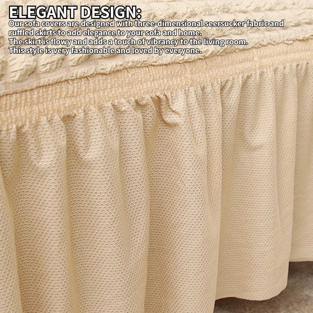 High Elastic Bubble Grid Sofa Cover 1234 With Skirt Hem Universal Stretch Couch Protector For Home Living Room Pet Anti Dirt C251028