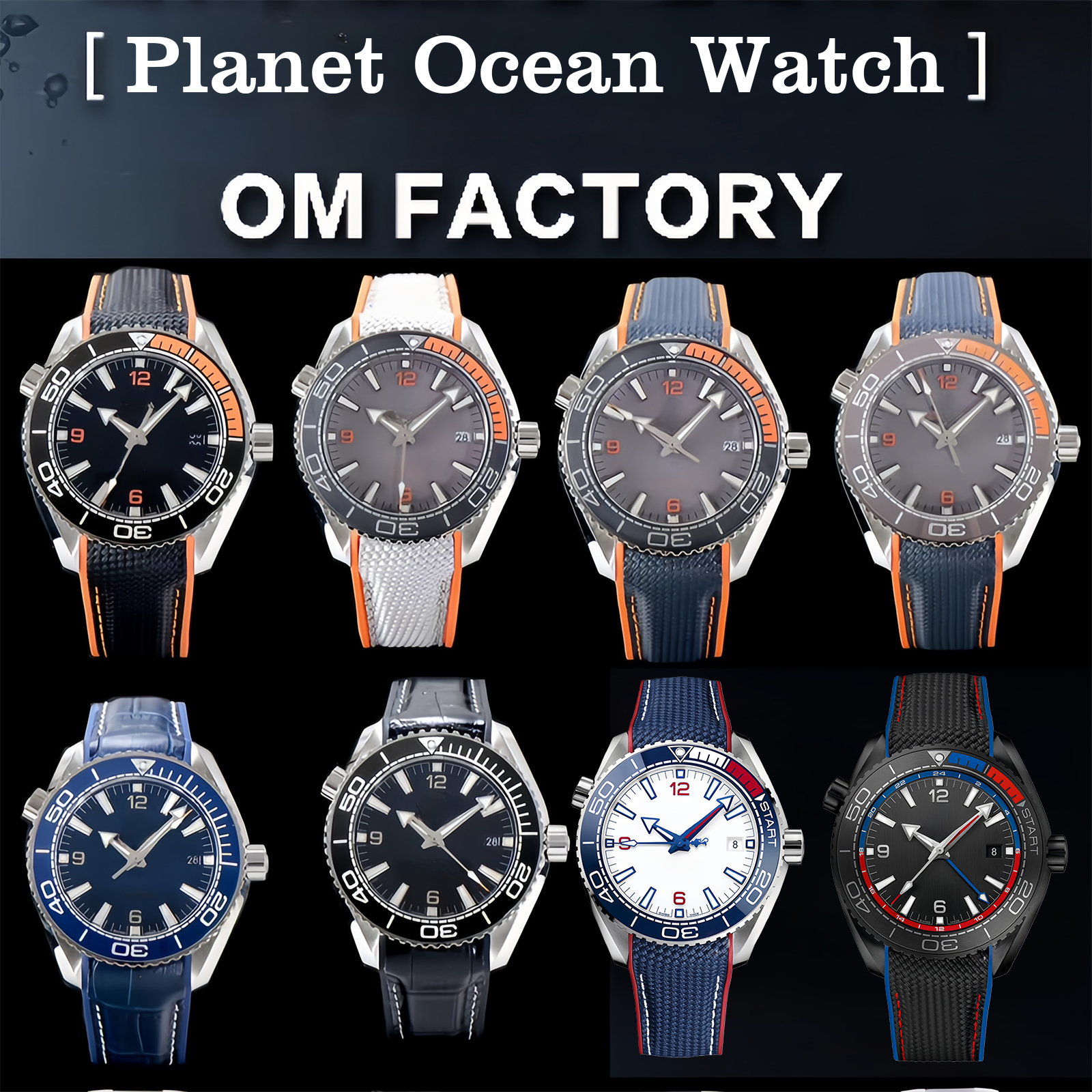 Men's Luxury Automatic Diving Watch Deep Ocean Black 45.5mm Big Face Black Ceramic Dial 8906 VS Factory GMT Date Display Folding Clasp 5A Quality Luminous Dial