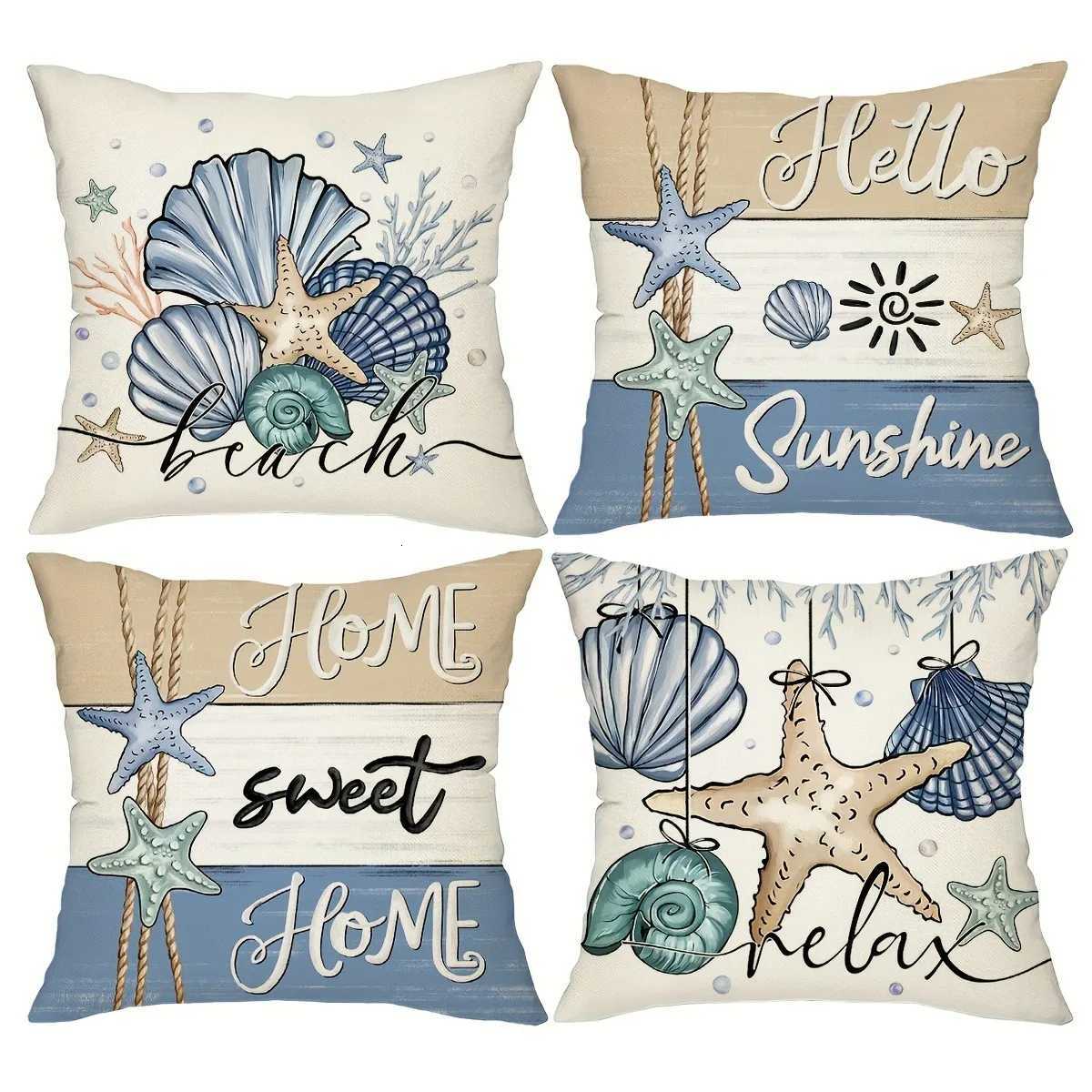 Pillow Case Seaside Shells throw cover with short plush print for living room sofa decoration cushion cover covers decorative C251028
