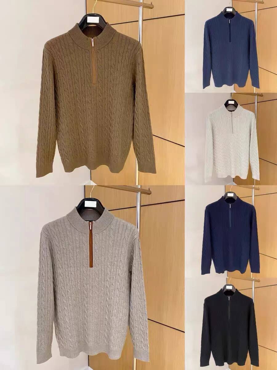 LP Old Money Wind Half Zipper Wool Blend Casual Sweater