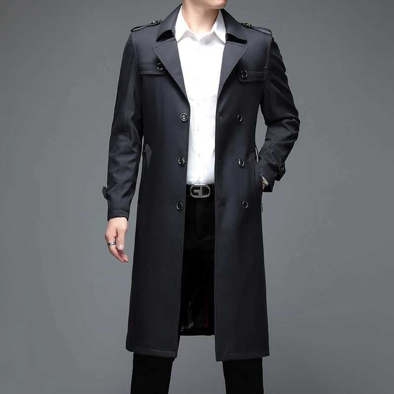 Spring Autumn Streetwear Fashion Trench Coat Mens Designer Overlong British Coats Mans Clothing With Epaulets Mens Jackets X251028