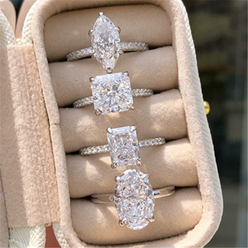 stunning luxury designer moissanite ring for woman wed s925 sterling silver pear diamond women engagement wedding rings jewelry GRA certificate gift box size 5-9