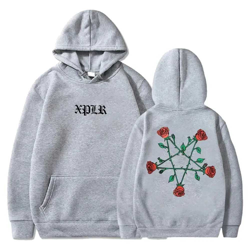 2025 XPLR Sam And Colby Pentagram Roses Hoodie 2024 Couples Merch Long Sleeve Streetwear Women Men Hooded Sweatshirt FashionXJ251028