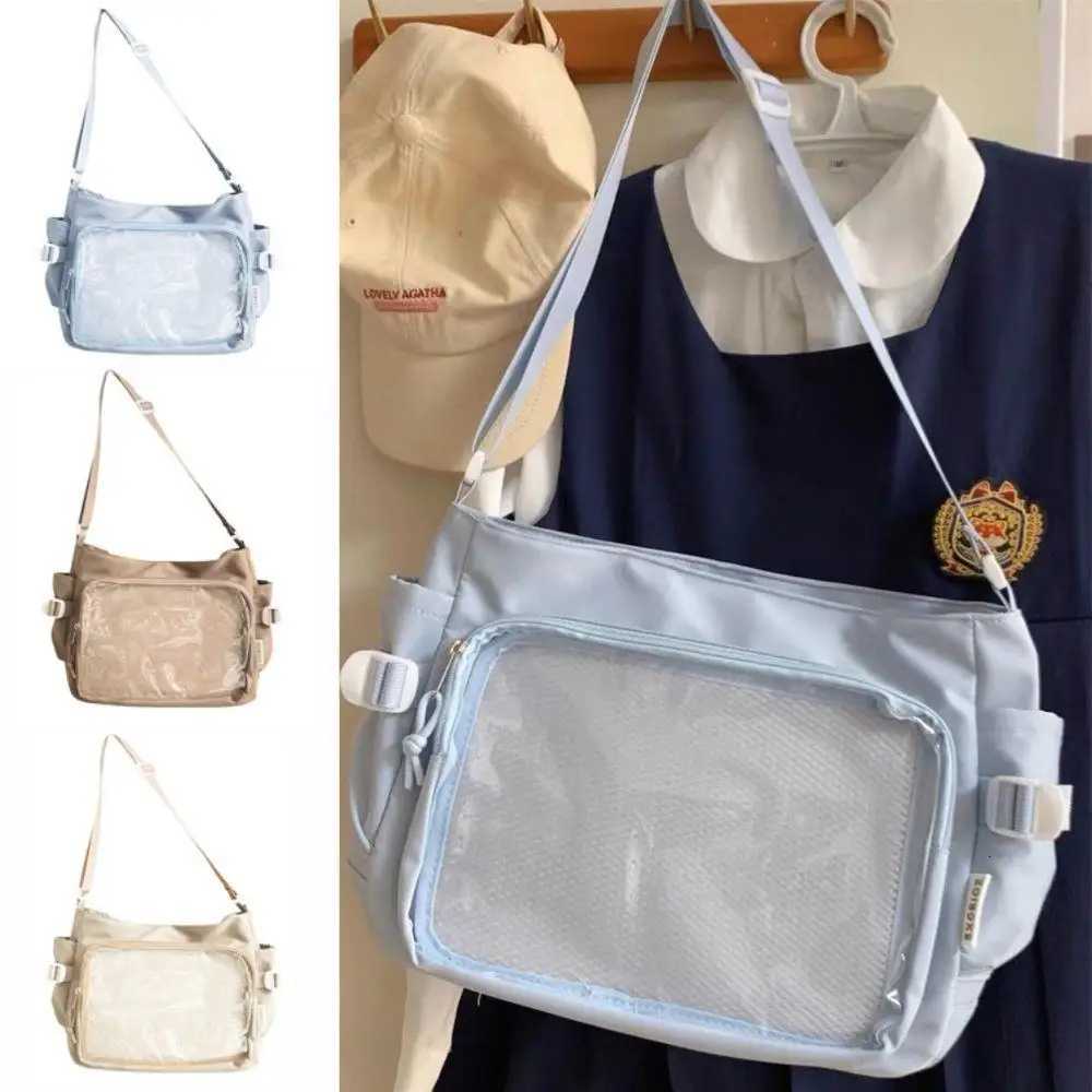 HOT Fashion Japanese Style Transparent Itabag Oneshoulder Crossbody Postman Bags Japanese Designer Preppy Handbag Purse 2025W251028