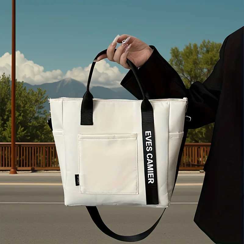 Oxford Waterproof Handbag Shoulder Bags for Women Student Soft Tote Bag with Zipper Closure Multiple Pockets Polyester LiningW251028