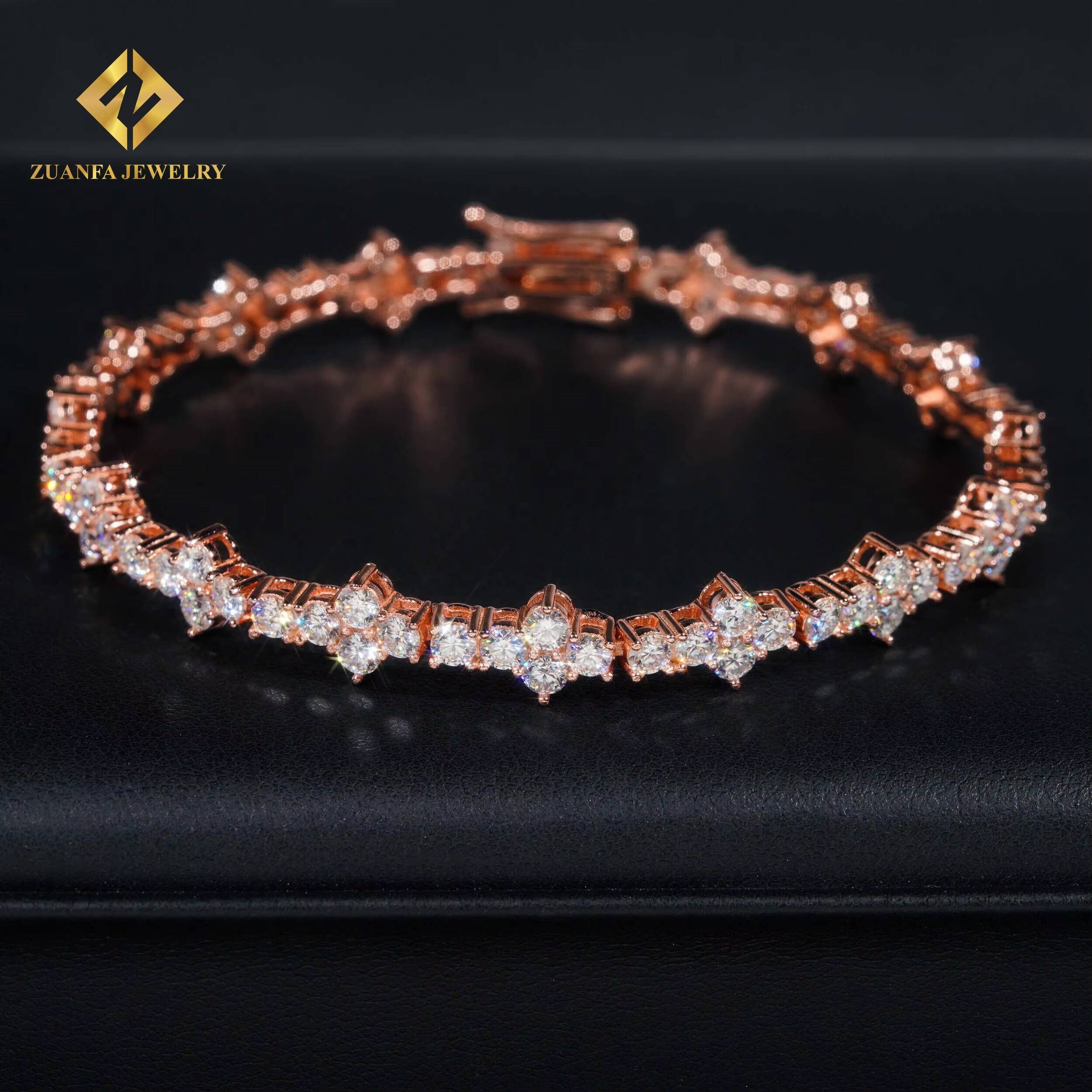 Pass Diamond Tester 3mmWholesale Price Iced Out Hip Hop S925 Silver VVS1 Moissanite Diamond Cross Hip Hop Tennis Chain Bracelet