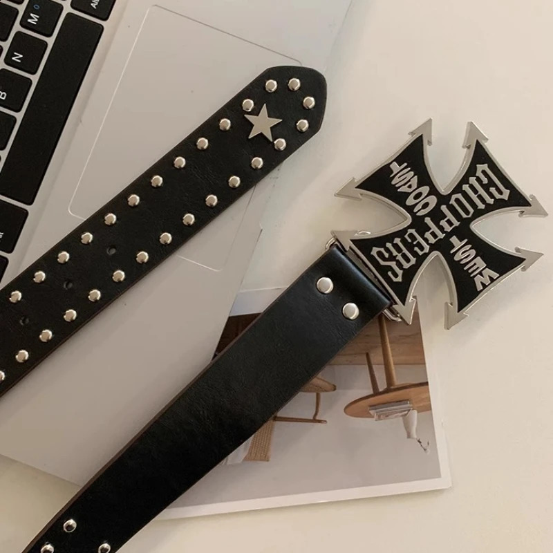 Bohemian Cross Rivet Y2k Waist Belt for Women 2025 Item with Dress Sense Niche and Versatile Sense 251027