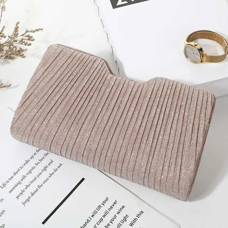 Stylish Premium dinner Party Bag Light Stripe Clutch bag Metal chain shoulder bag Simple underarm Party Evening dress bag H251027