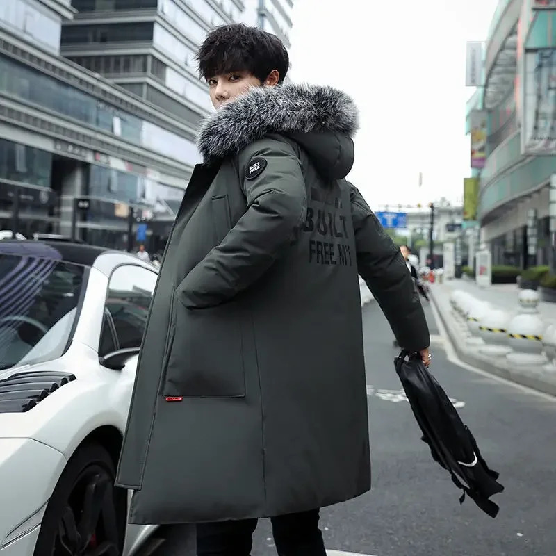 Winter Men Hooded Fur Collar Puffer Jackets Long Duck Down Coats Quality Male Outdoor Casual Thicker Warm Parkas Size 3XL 251023