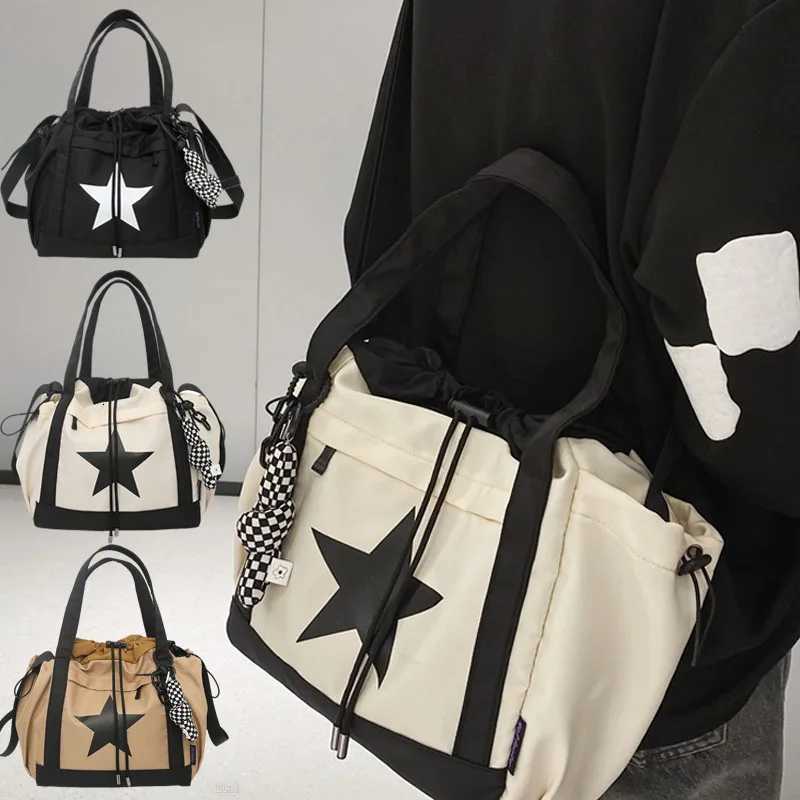 Women New Crossbody Bag Wholesale Large Capacity Couple Shoulder Bag New Casual Nylon Tote Bag Luxury Drawstring Handbag 2025W251028