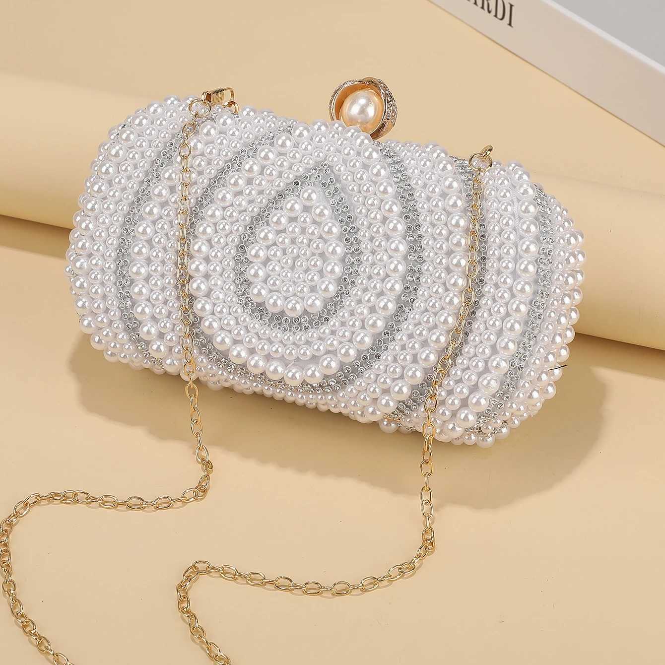 Fashion beaded evening bag handmade beaded hand bag elegant diamond decoration evening dress bag ladys gift bag H251027