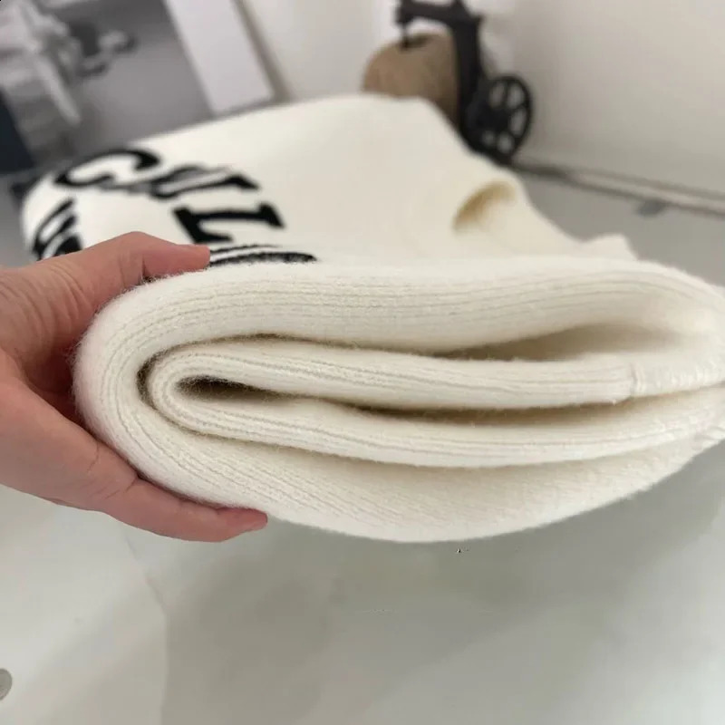 Lucyever Black White Women Sweater Pullover Korean Fashion Letter Embroidery Knitted Jumper Fall Winter Thick Warm Soft Sweaters 251027