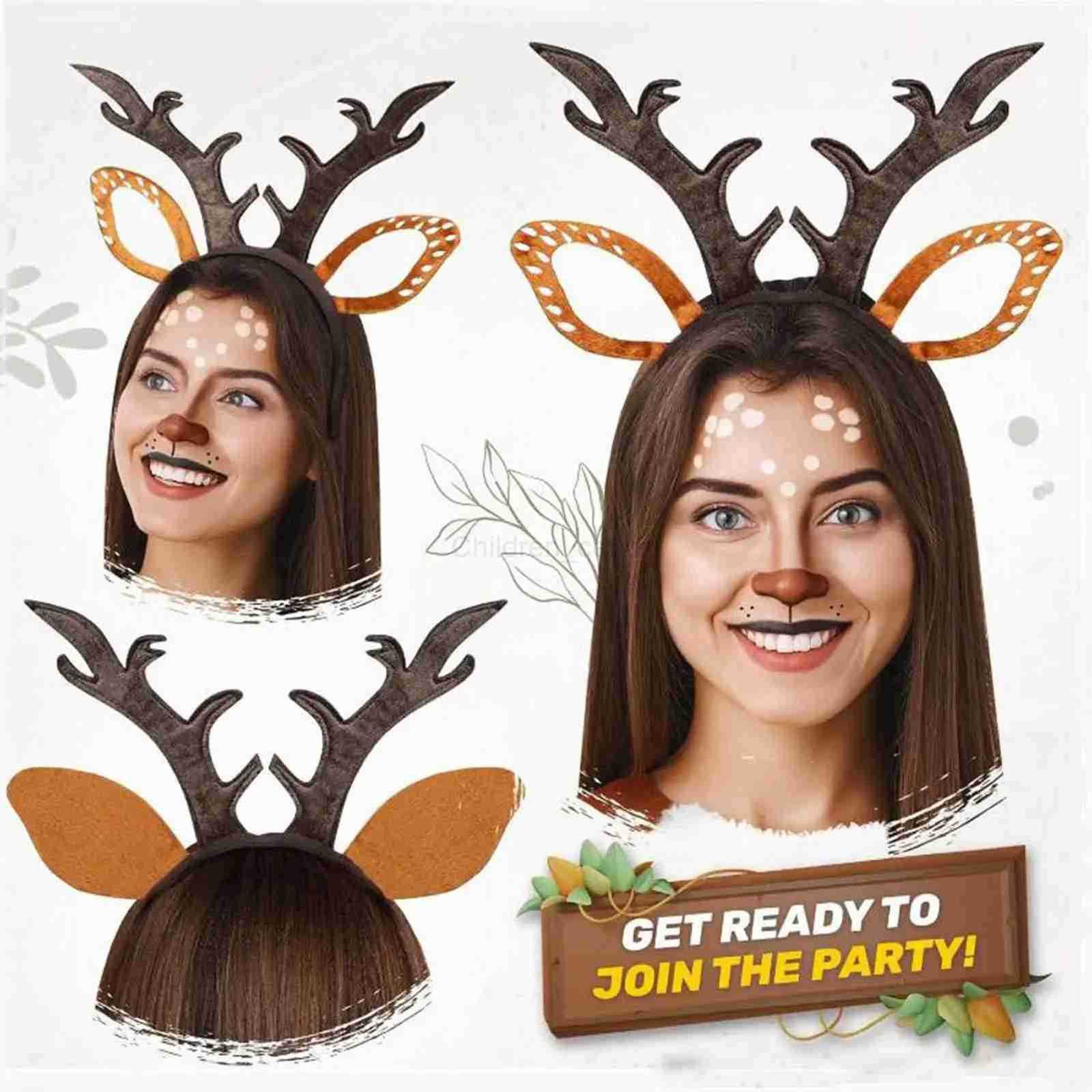 Disney Christmas Charming Themed Headwear: Adorable Animated Reindeer Antlers Headbands for Special Occasions designer H251119