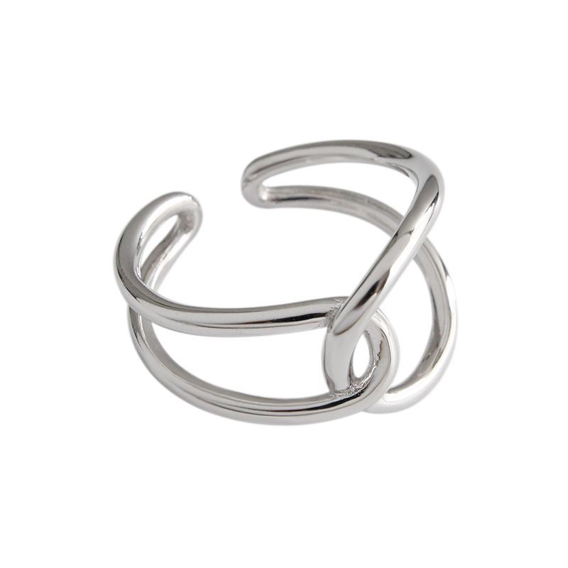 Designer Ring for Women Rope Cross Line Knotting Design Open Ring Vacuum Gold Plated Non Fading Jewelry Wholesales Drop Shipping - view 3