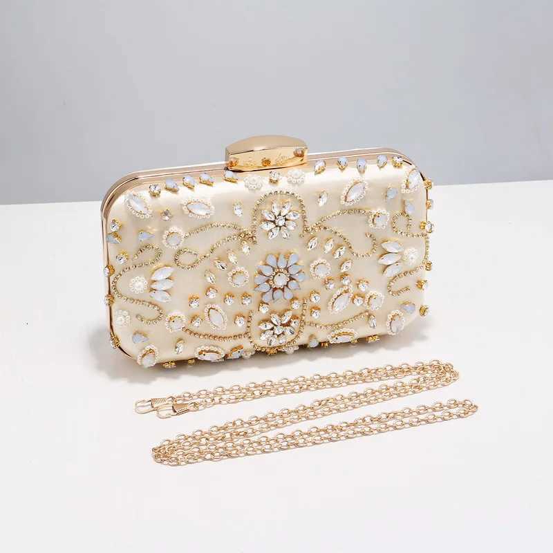 Rhinestone Women Shoulder Clutch Bag Evening Bags With Diamond Pearls Beads Messenger Handbag Phone Bag for Party H251027