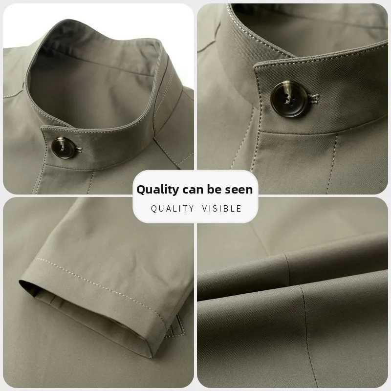 High End Anti Wrinkle Business Casual Fashion Trench Coats Spring Slim Fit Turndown Collar Overcoat Long Jacket Outercoat X2510281