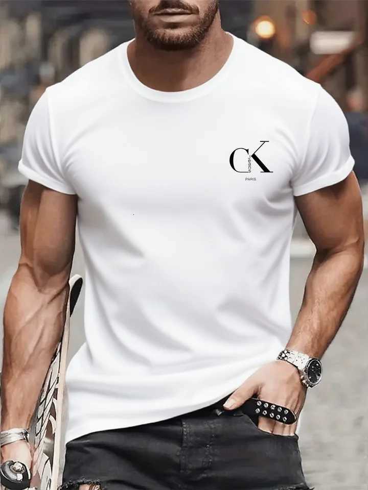 Luxurious brand fashionable cartoon letter print roundneck strtstyle shortslved Tshirt trendy mens summer Y2K top C251028