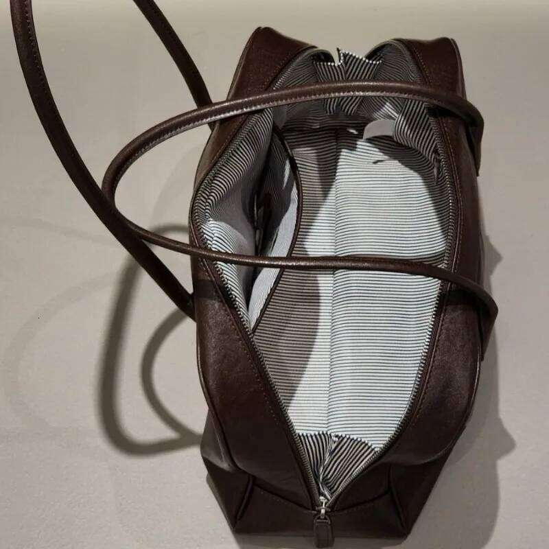 Designer Bags Vegetable Tanned Cowhide Briefcase Retro Premium Minimalist Boston Large Capacity Leather Versatile Underarm Women's Bag Hot Sellin