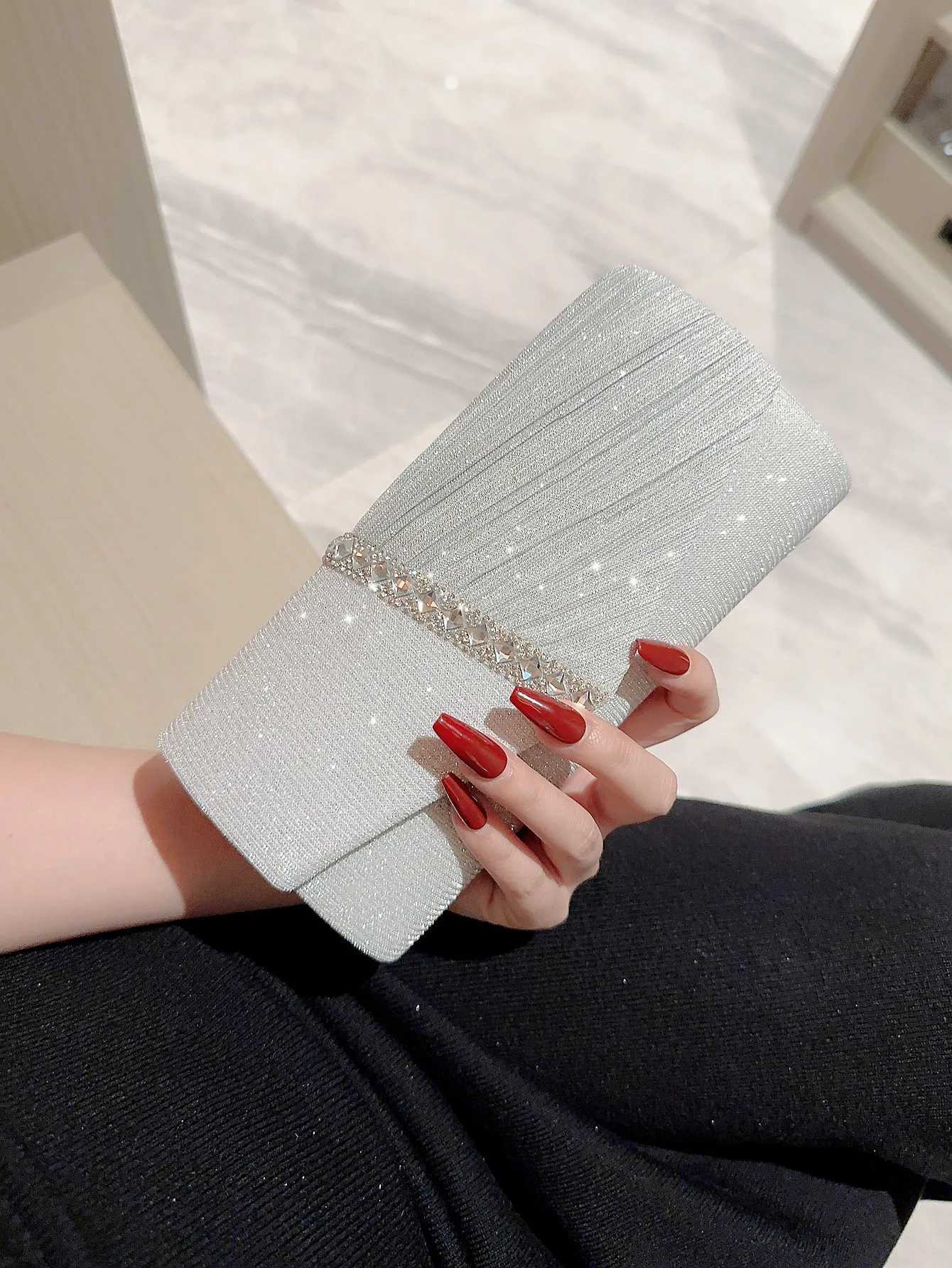 Womens Fashion Rhinestone Embellishment Sparkling Party Bags Evening Bags Clutch Bags Party Bags Prom Bags Dress Bags Evening B H251027
