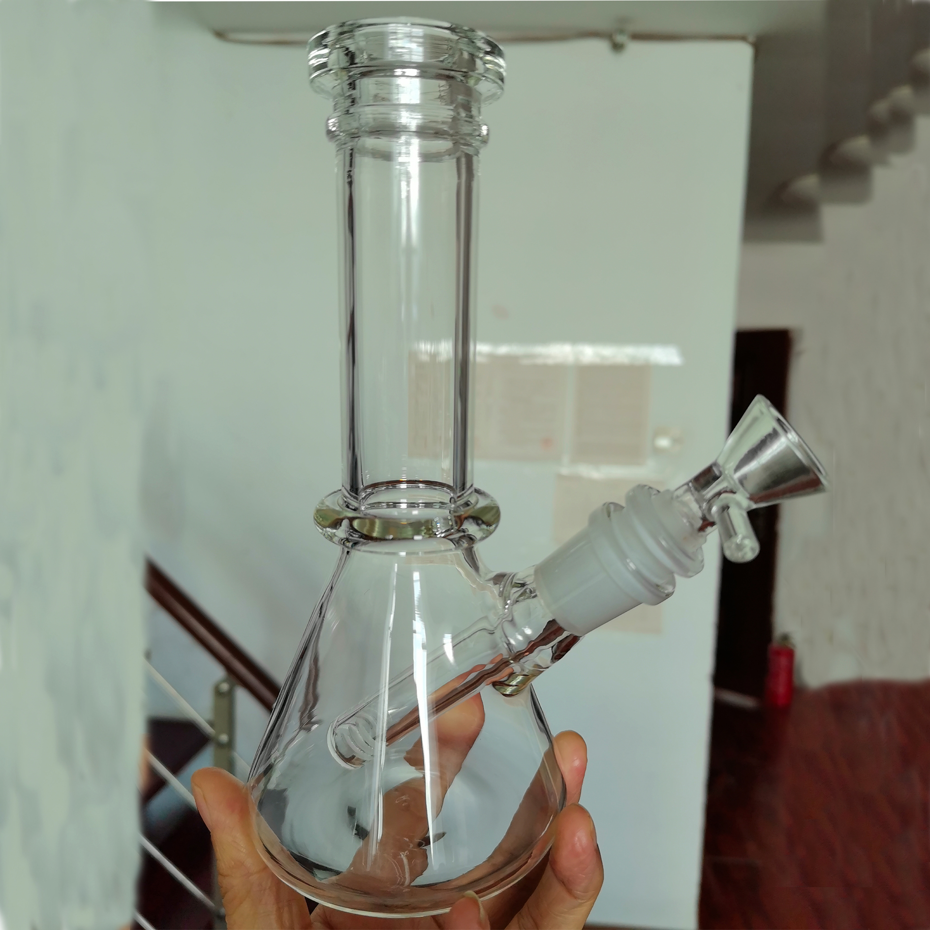 Thick glass Water Bongs Heady Hookahs Downstem Perc Smoking Water Pipes Bubbler beaker Bong With 14mm Joint
