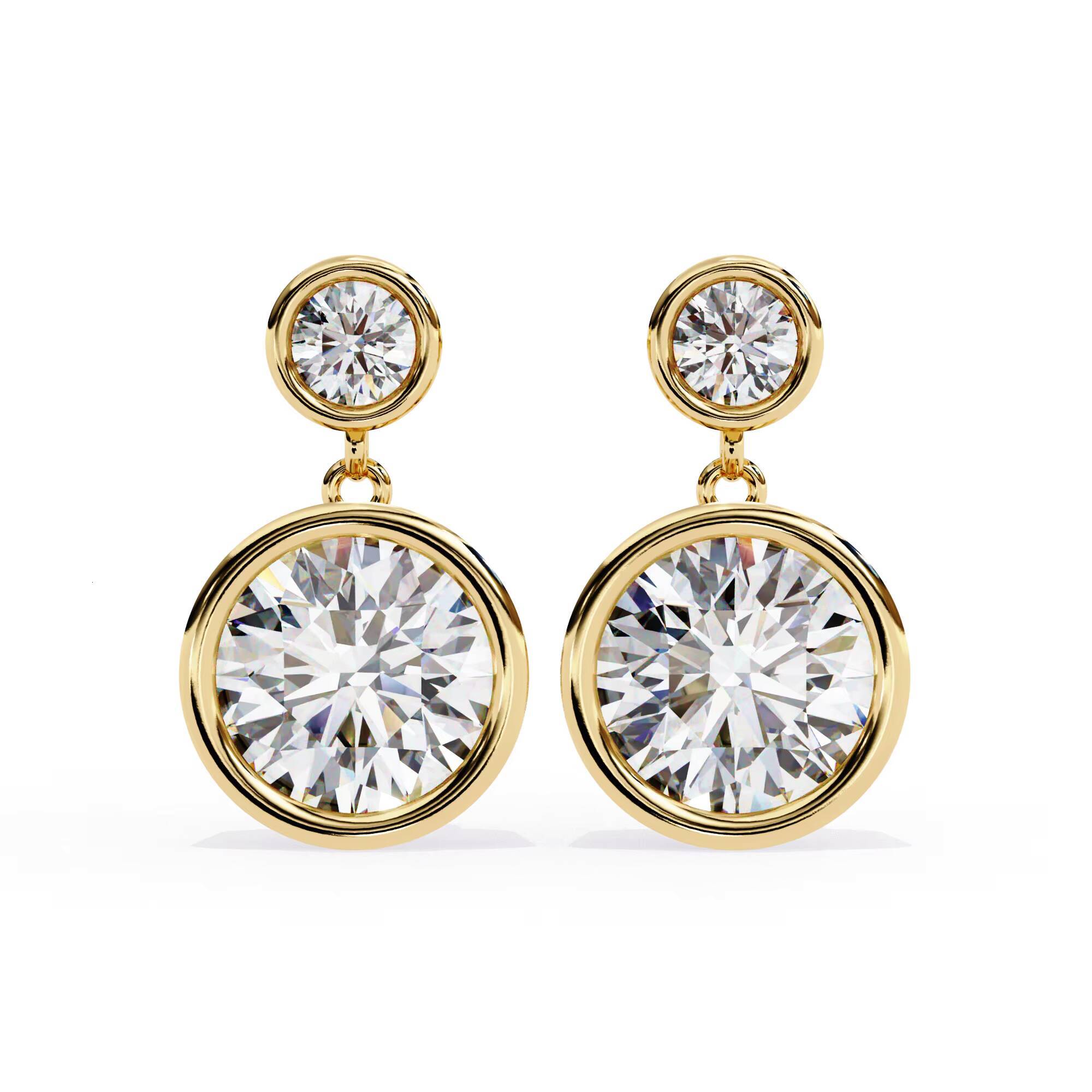 10K White Gold Hoop Earrings With Lab Grown Diamonds Trendy New Luxury Jewelry for Women