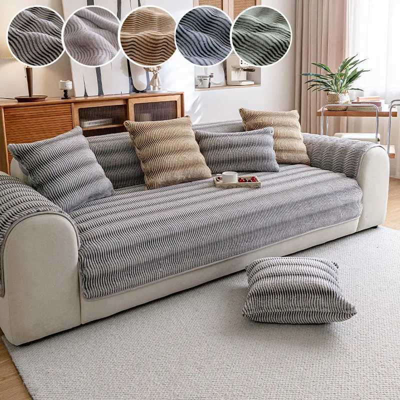 1PCRabbit Plush Sofa Cushion AutumnWinter Thickened Warm Cushion 2025 New Winter Plush Ripple Sofa Cushion C251028