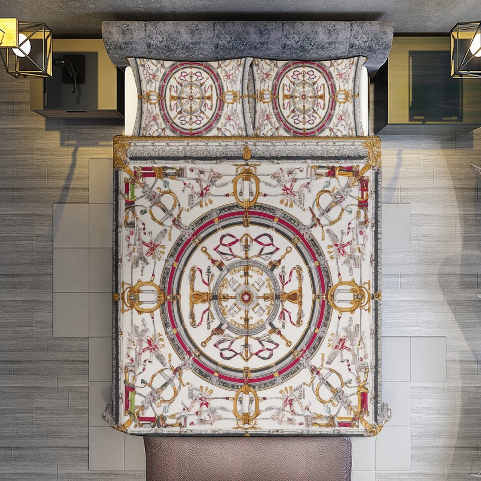 Custom Bedding Set Luxury Designer H Printing Horse Printing Quilt Cover Pillowcase 3Pcs set Pure Cotton Comfortable Bedding Set Bedroom Decoration H5