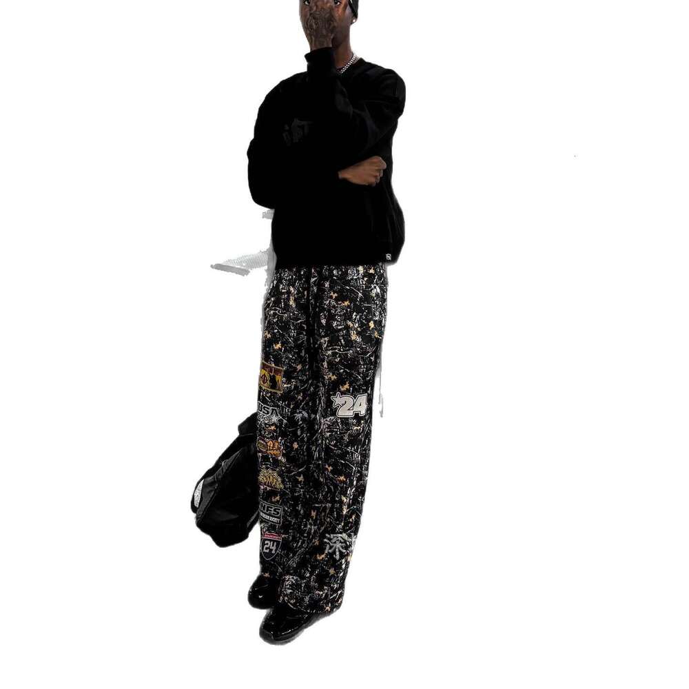 American Style Loose Unisex Autumn Fashion Camouflage Multi-Element Badge Casual Pants