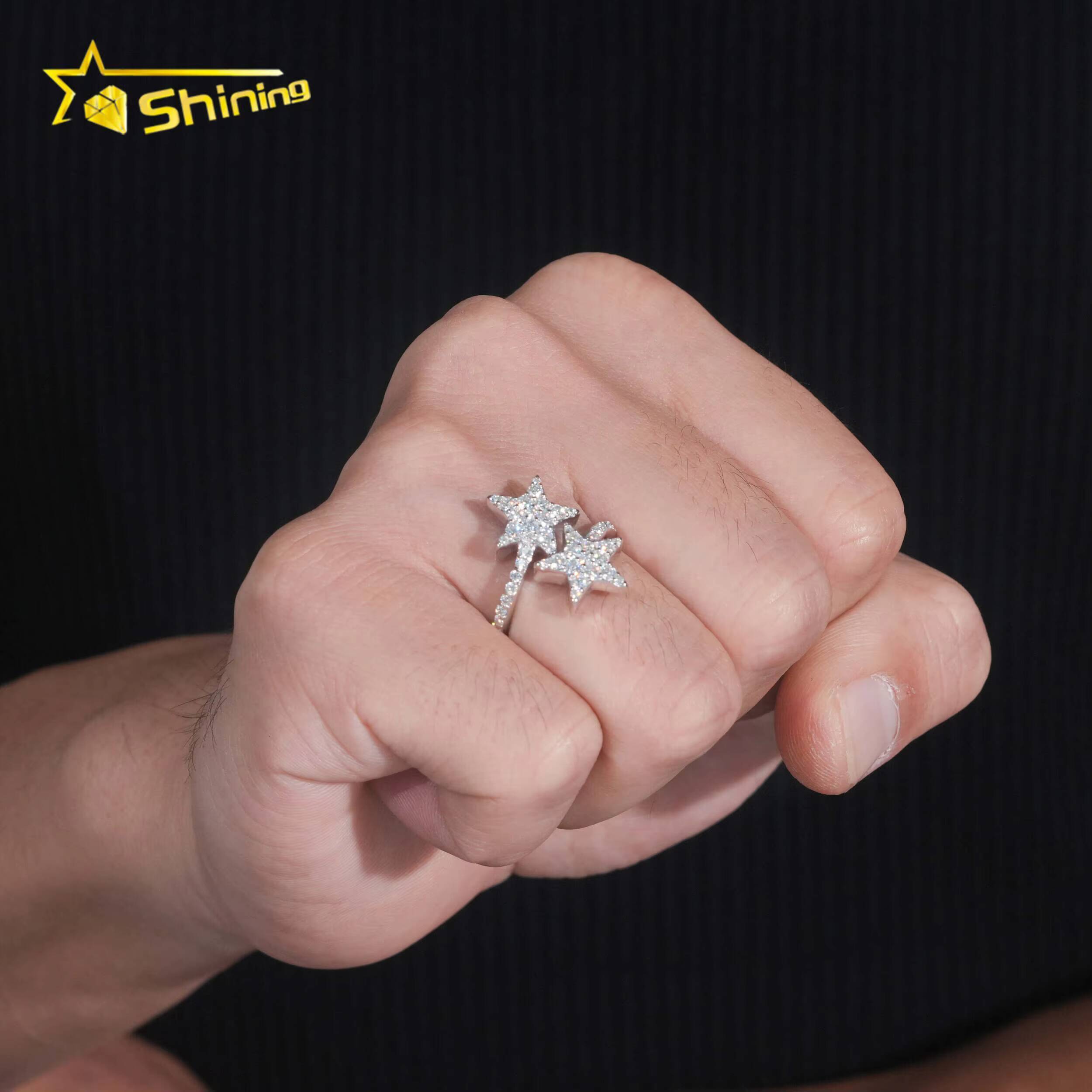 Wedding Jewelry Luxury Women Wedding Ring Pass Diamond Tester 925 Sterling Silver Round Brilliant Cut Moissanite Engagement Ring