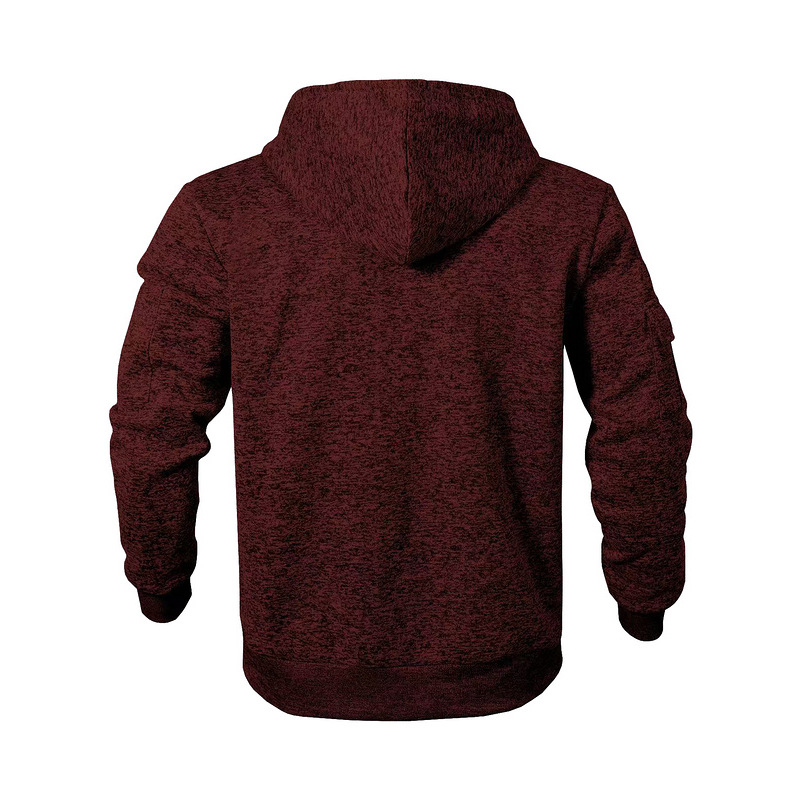 Heavyweight Fleece Lined Men's Hoodie Retro Cation Workwear Zip Up Sweatshirt Casual Pullover Jacket Winter Thermal Warm Sportswear Tops European