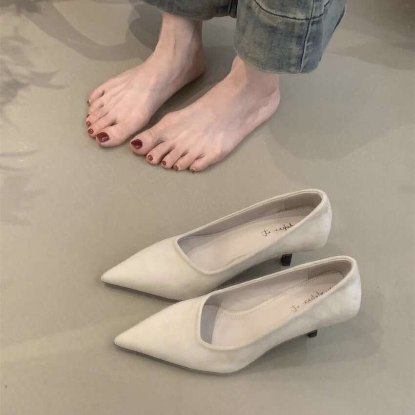 French Style Niche High Heels for Women 2025 New Elegant Socialite Pointed Toe Shallow Mouth Designer Shoe Stiletto Commuter Shoes