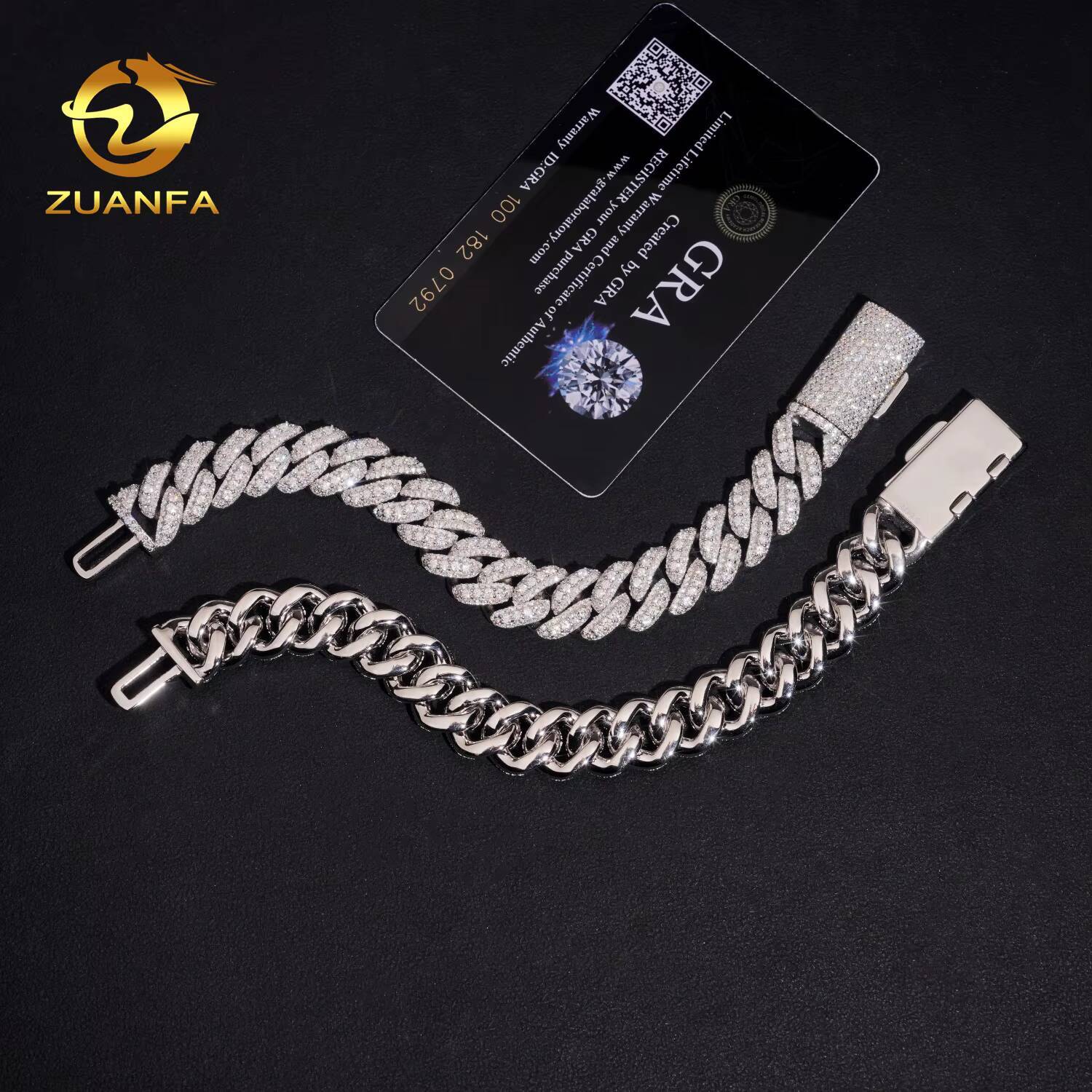 Rapper Jewelry 13mm Moissanite Cuban Link Bracelet 925 Silver Hip Hop Jewelry Iced Out Men Moissanite Bracelet