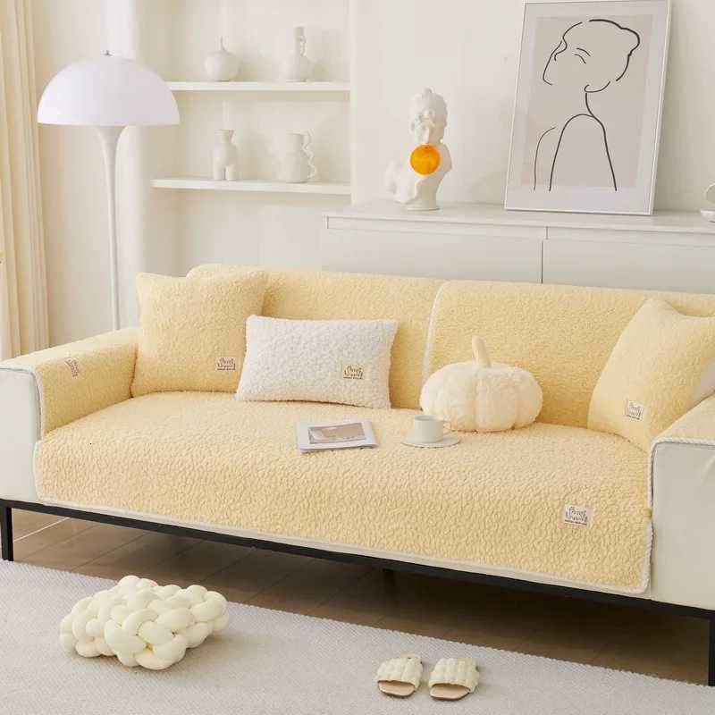 Wool Sofa Cover Cloth Universal Living Room Sofa Towel Plush NonSlip Sofa Cover Thickened Warm Towel Breathable Cushions C251028