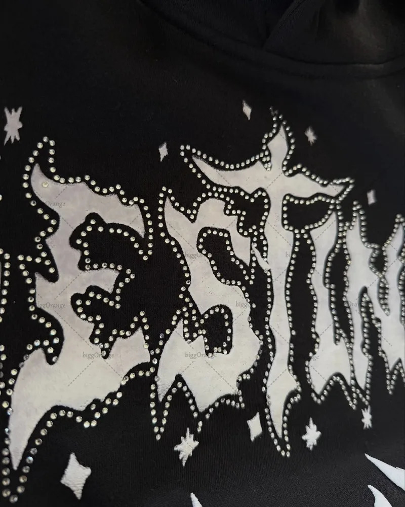 Punk Gothic Retro Letter Print Casual Loose Hoodie Men American Street Hip Hop Harajuku Y2K Fashion Sweatshirt Women 251023