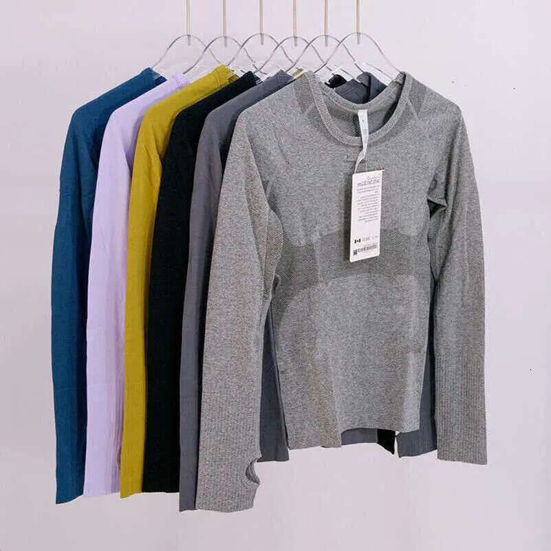 Women Yoga Outfit Long Sleeve Solid Color Nude Sports Waist luluity lemonism sets T-Shirt Jogging shirt Sportswear Blouse luluity lemonism shirt