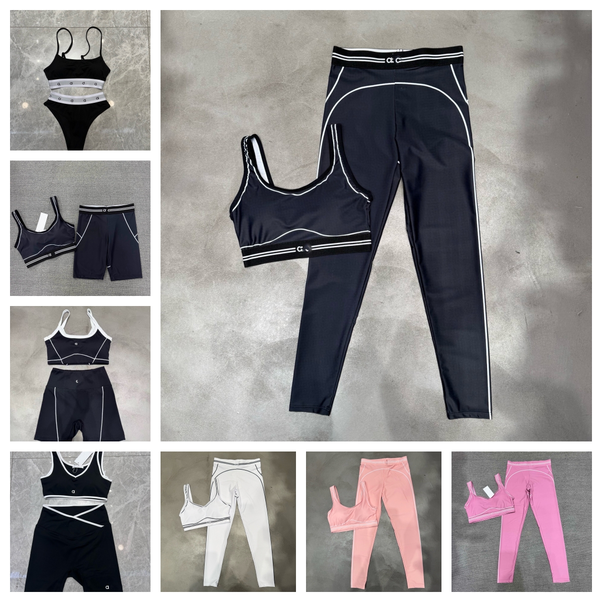 25 NEW 10A aloBreathable Bra leggings Set Women Soft Elastic Pants Socks Outfits Sports Pants Fitness Wear Set Sports Bra Shorts Women clothe