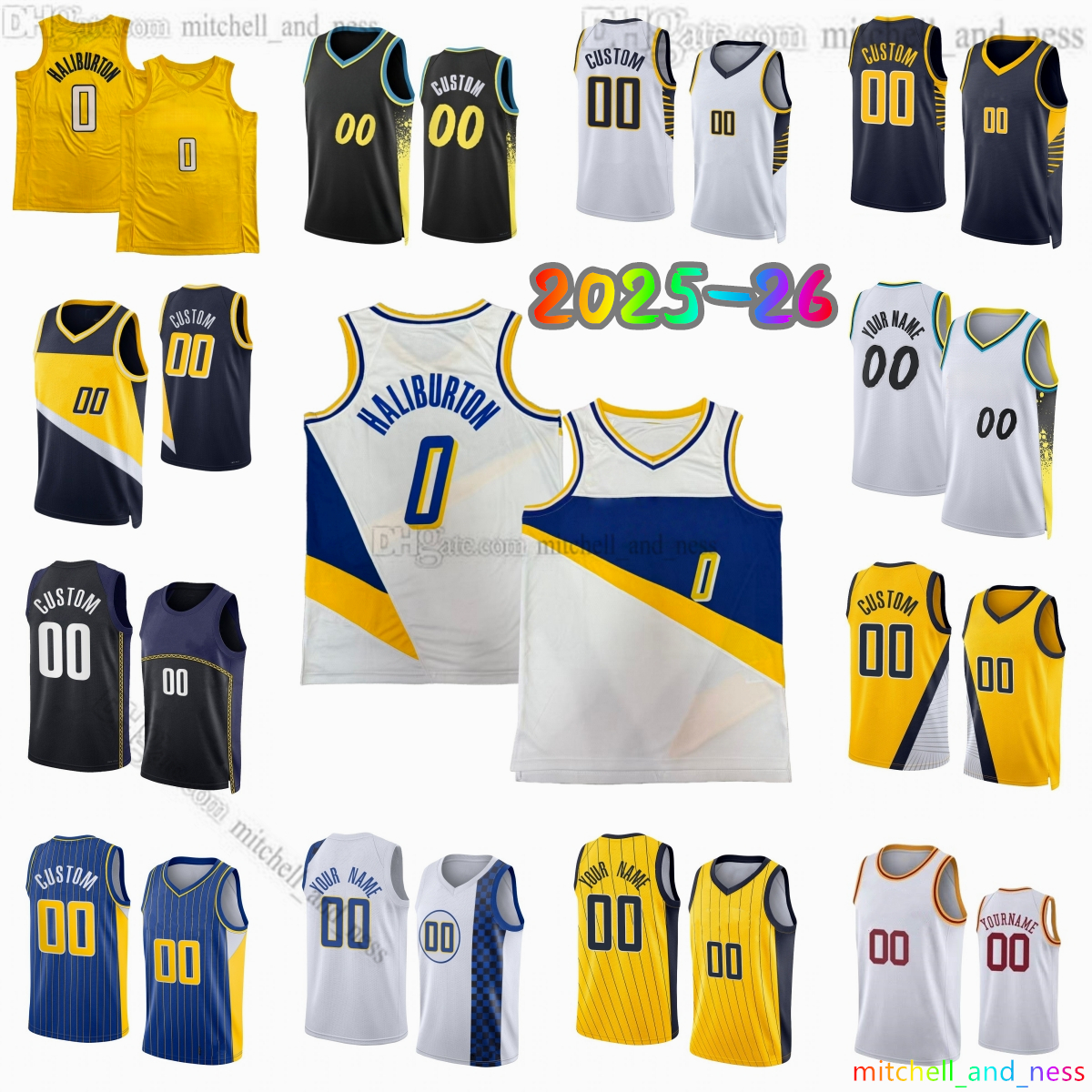 Custom 2025-26 New Mathurin Printed Basketball Jersey White yellow blue Jerseys Shorts