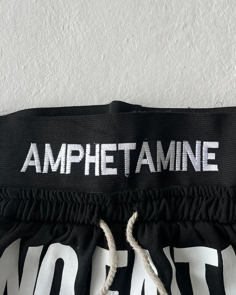 Y2K trendy Gothic English letter embroidered printed striped men sportswear pants retro Harajuku high Street punk casual 251027