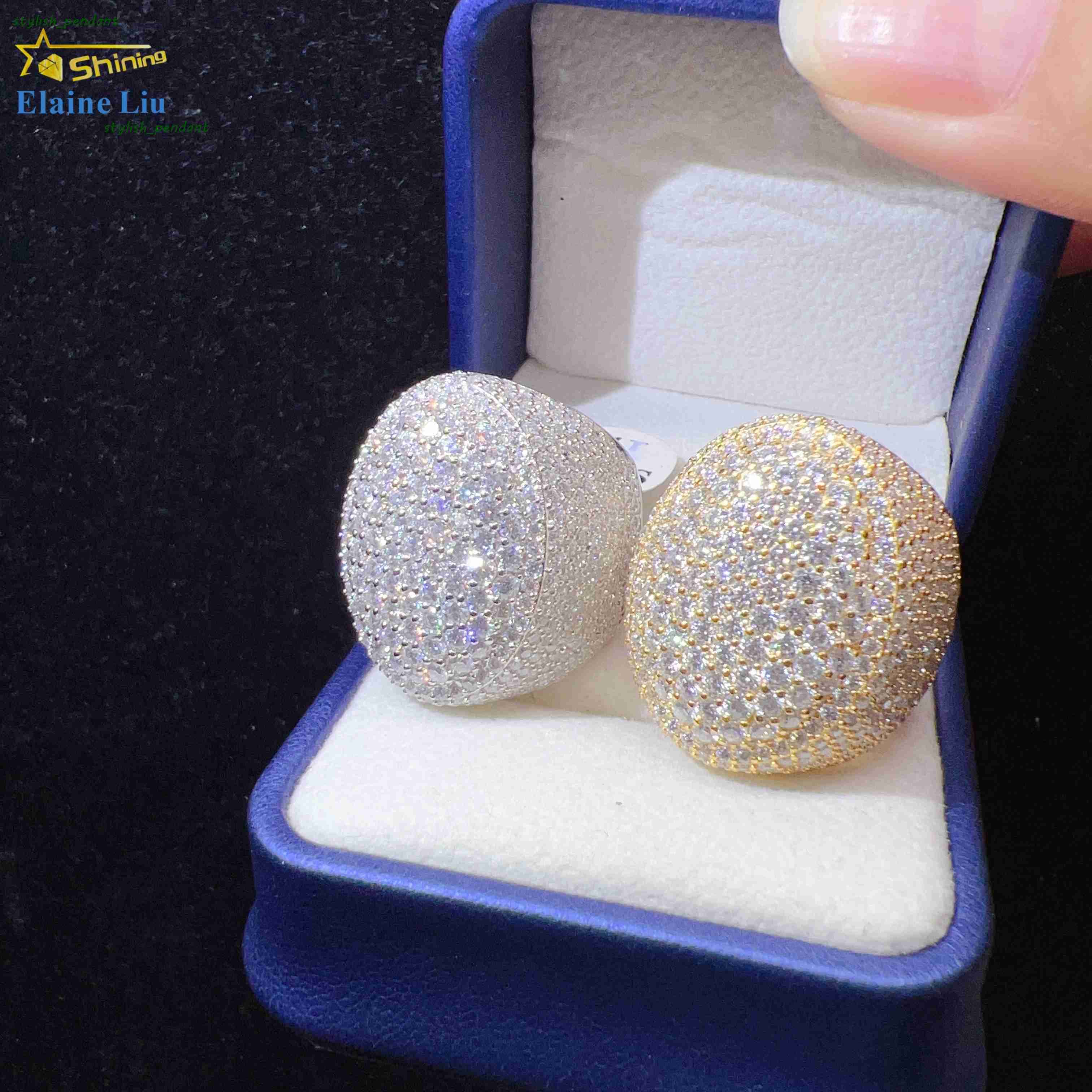 Ready to Ship 925 Sterling Silver Custom Diamond Hip Hop Iced Out VVS Moissanite Mens Ring