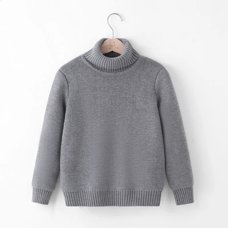Kids Thickened Sweater Baby Solid Bottoming Shirt Boys Girls High Neck Sweater Children Winter Warm Top Clothes 310 Years Old 251027